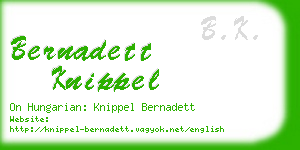 bernadett knippel business card